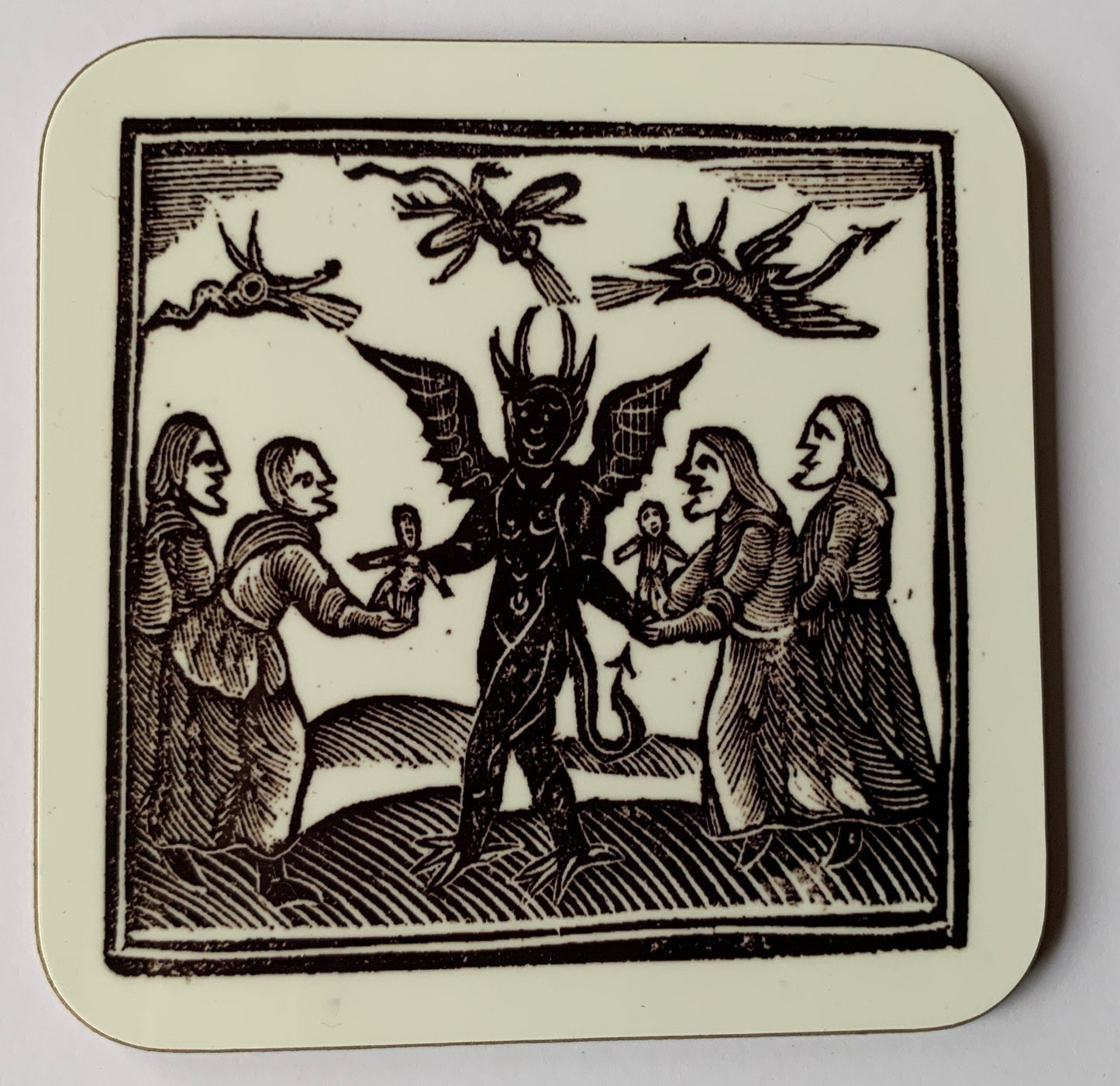 Woodcut Witches coasters - set of 4
