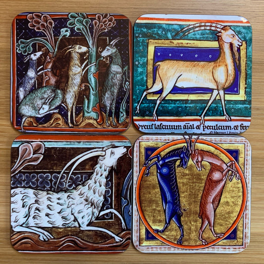 Medieval Goat coasters - set of 4
