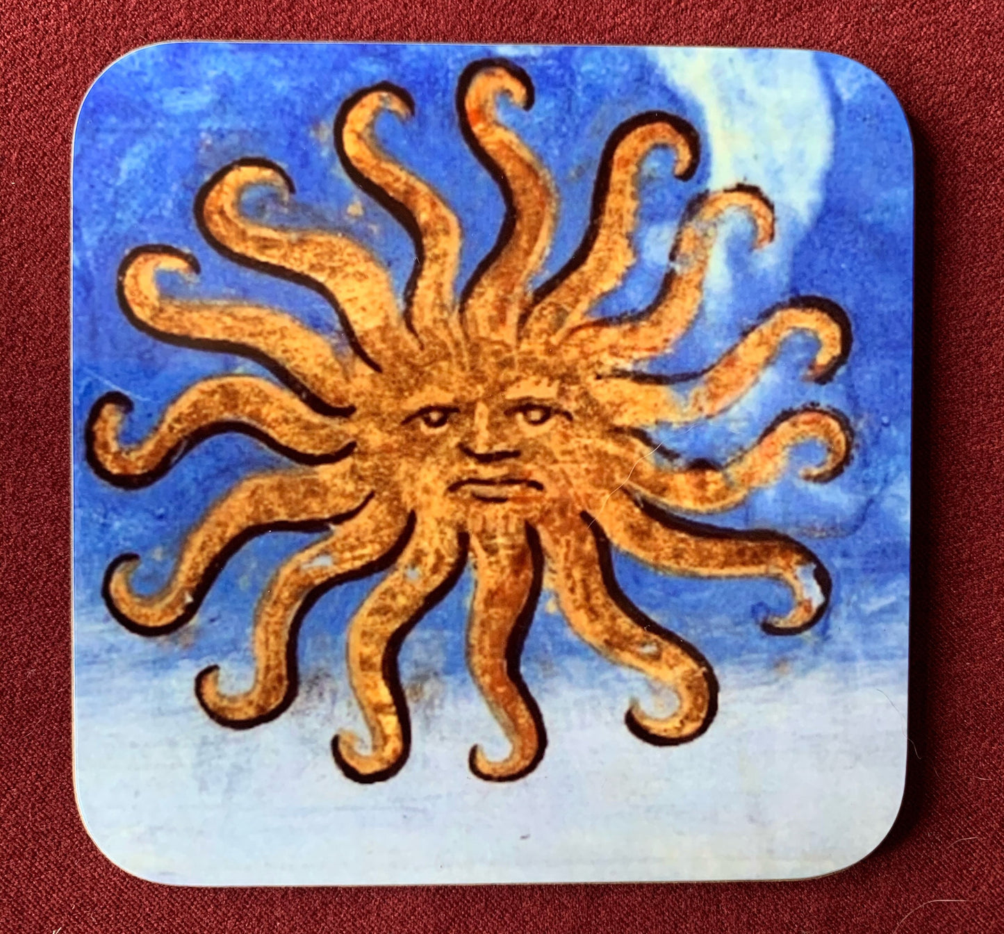 Medieval Sun and Moon coasters - set of 4