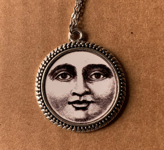 Vintage Moon Face Pendant