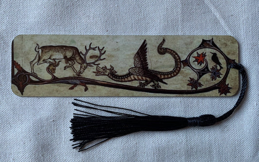 Medieval Dragon and Stag Bookmark (aluminium) - Choose from 3 sizes