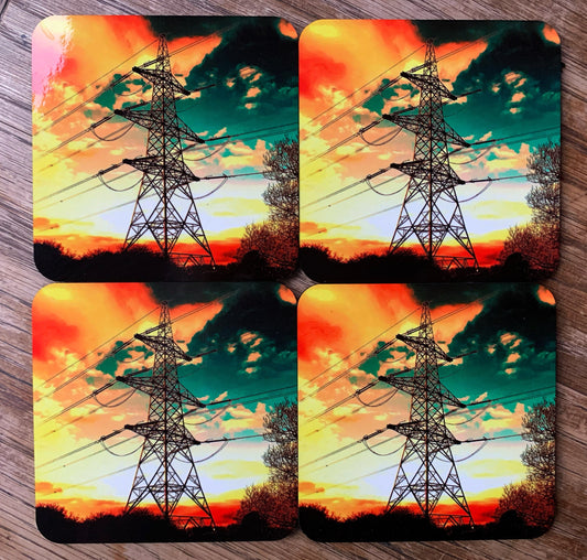 Pylon coasters (dramatic sky)  - set of 4