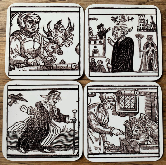 Witch Pamphlet coasters - set of 4