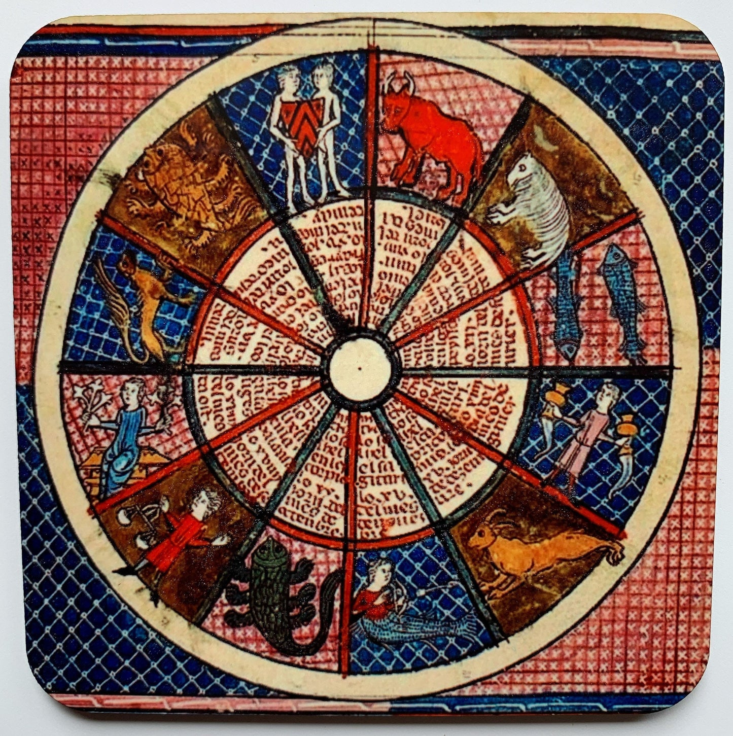 Medieval Zodiac Chart coasters - set of 4