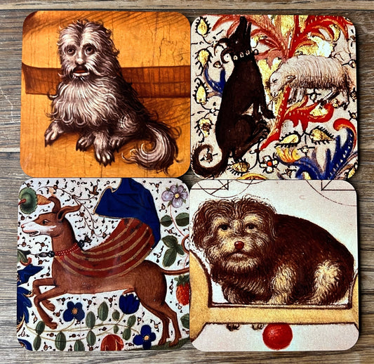 Medieval dog coasters - set of 4