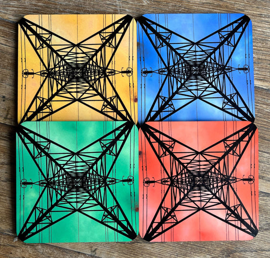 Pylon coasters multicoloured - set of 4
