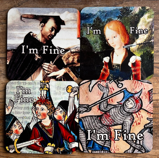 I’m Fine coasters - set of 4