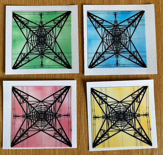 Pylon Sticker (square) choose from 4 colours!