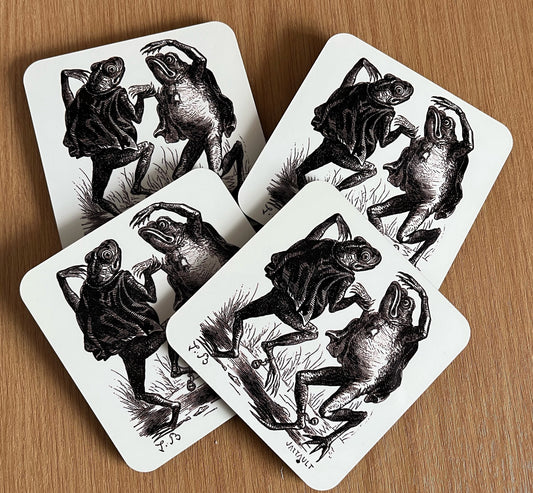 Dancing Toads coasters - set of 4