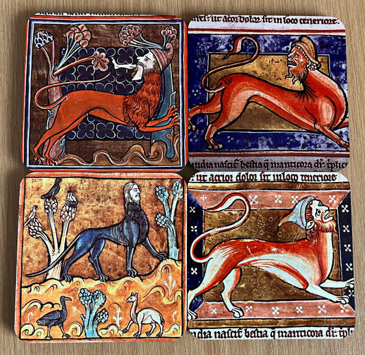 Medieval Manticore coasters - set of 4