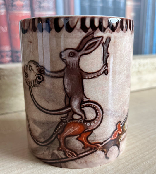 Medieval Duelling Rabbit with Club Mug