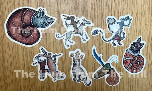 Medieval Animal Stickers - choose from 7 designs