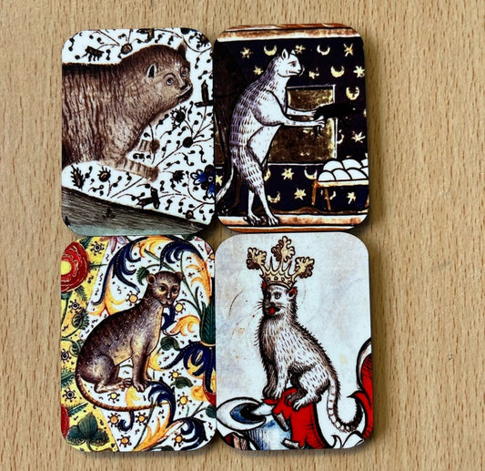 Medieval Cat Fridge Magnets