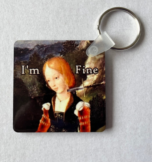I’m Fine Lady Keyring (double sided)