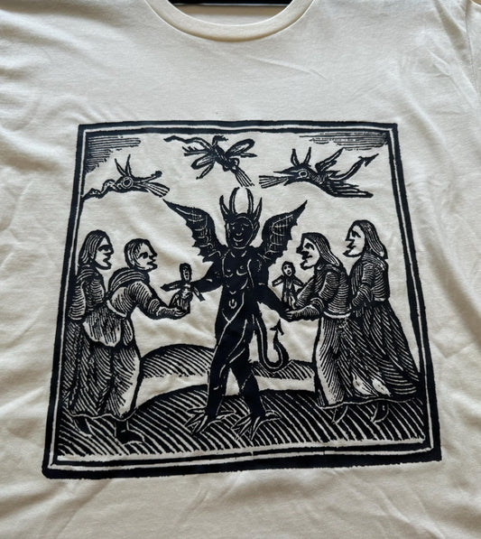 LADIES T Shirt - Witches Offering (Black on Natural)
