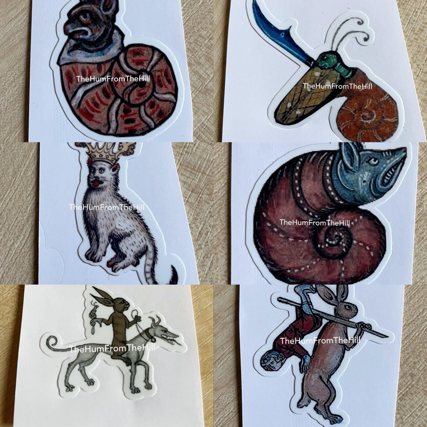 Bundle of 10 mix and match stickers - you choose the designs - tell us which images you require when ordering.
