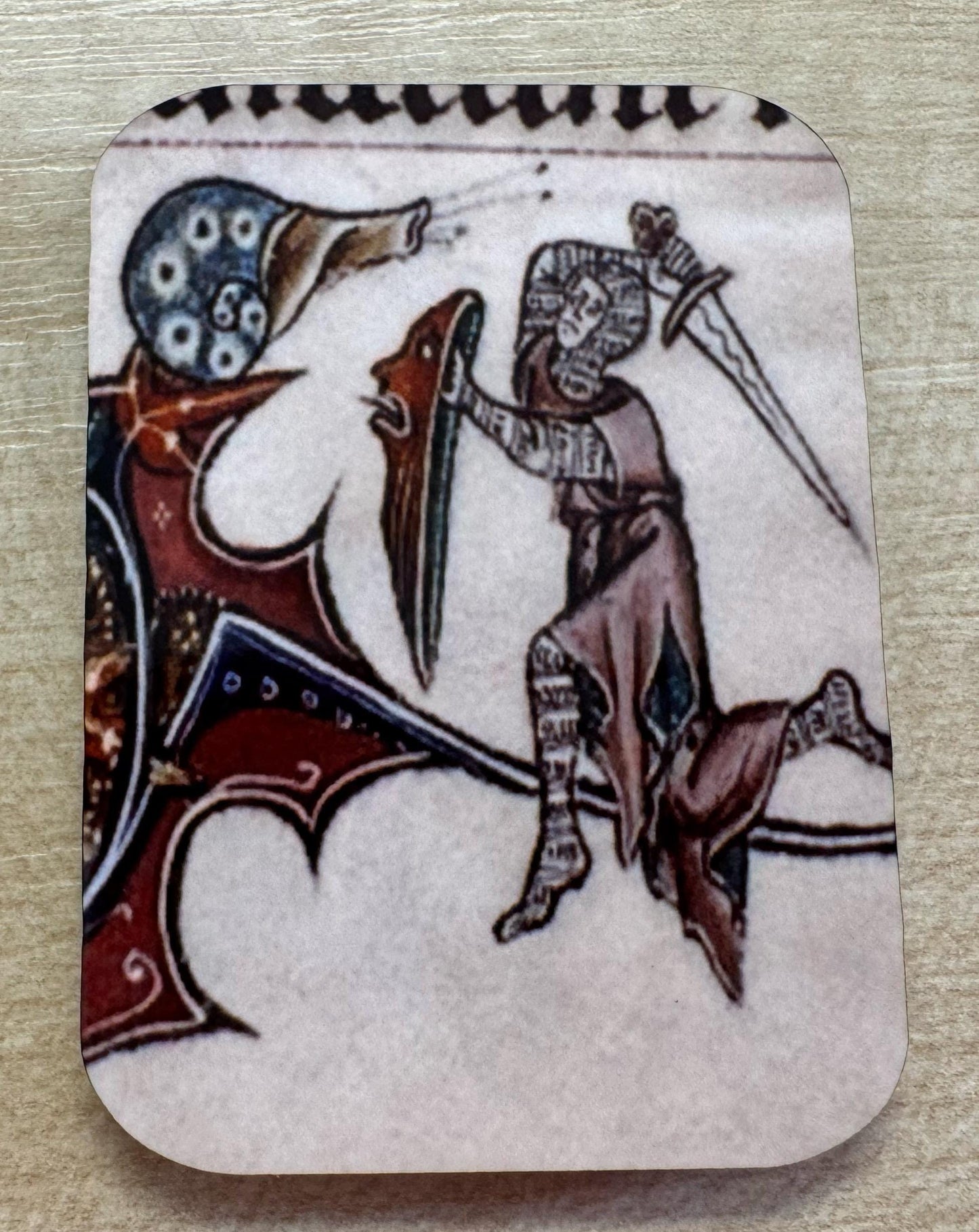 Medieval Knight vs Snail Fridge Magnets - set of 4