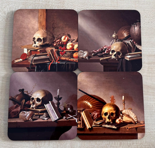 Memento Mori coasters - set of 4