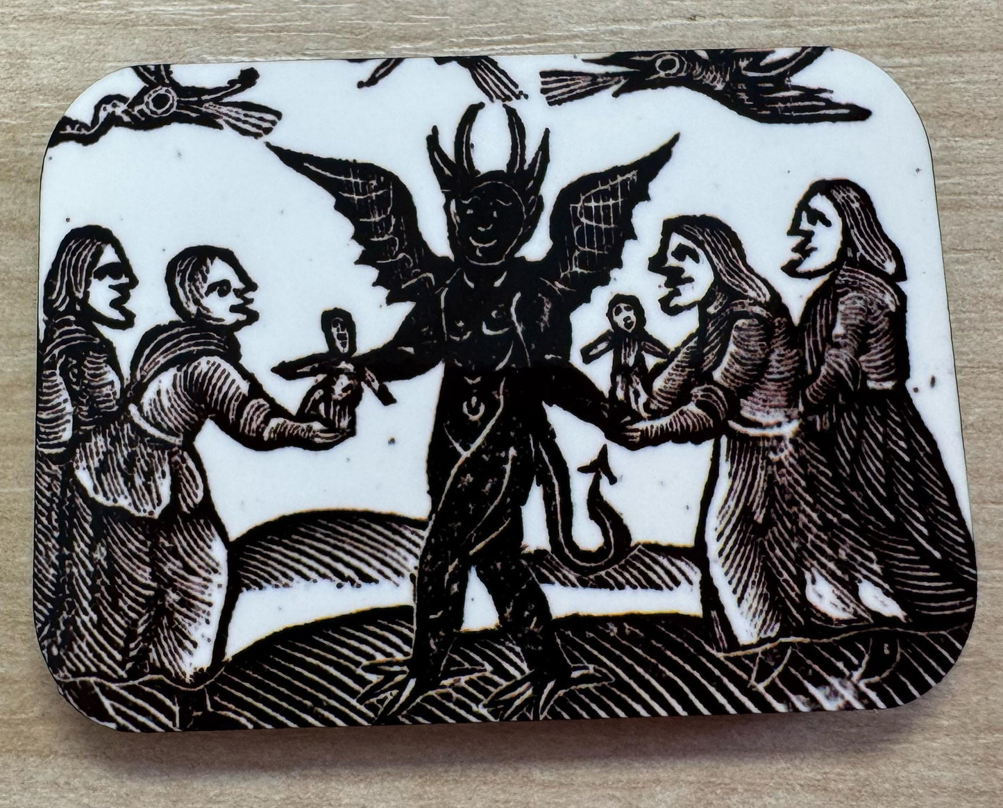 Woodcut Witch Fridge Magnets